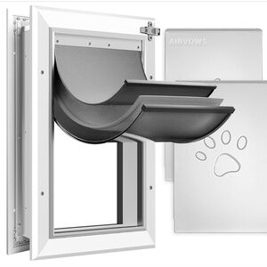 NWT Large Dog Door Heavy Duty Aluminum  with AIRVOWS Door Panel,3 Flap Insulated